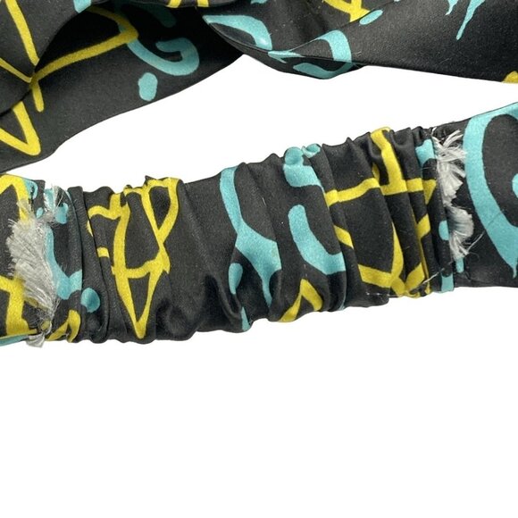 Auth GUCCI Gucci Ghost Print - Black Light Blue Yellow Silk Other Jewellery - Picture 3 of 5